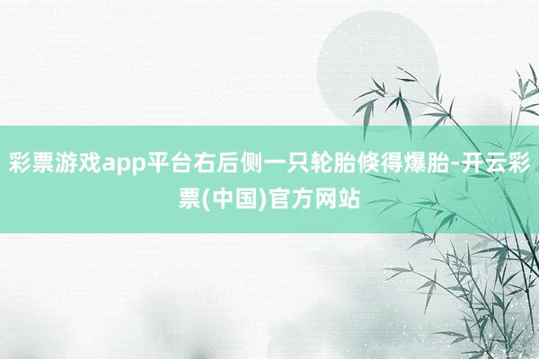 彩票游戏app平台右后侧一只轮胎倏得爆胎-开云彩票(中国)官方网站