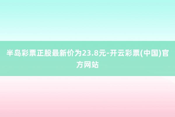 半岛彩票正股最新价为23.8元-开云彩票(中国)官方网站