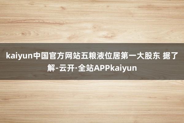 kaiyun中国官方网站　　五粮液位居第一大股东 　　据了解-云开·全站APPkaiyun