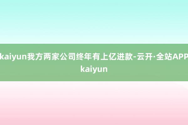 kaiyun我方两家公司终年有上亿进款-云开·全站APPkaiyun