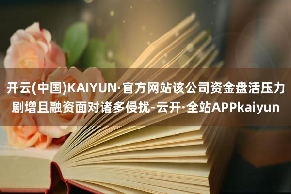 开云(中国)KAIYUN·官方网站该公司资金盘活压力剧增且融资面对诸多侵扰-云开·全站APPkaiyun